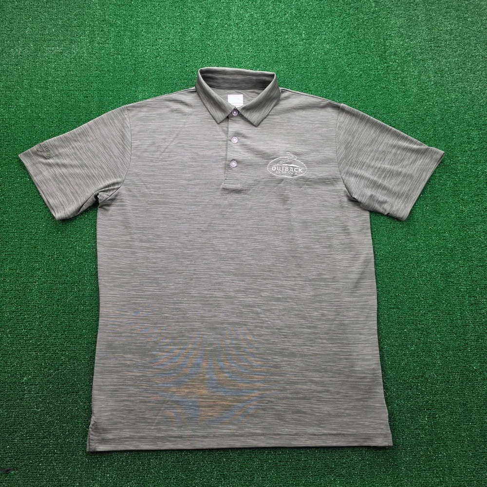 Callaway Golf Performance Polo Shirt Mens Medium Olive Green Outback Bowl Logo